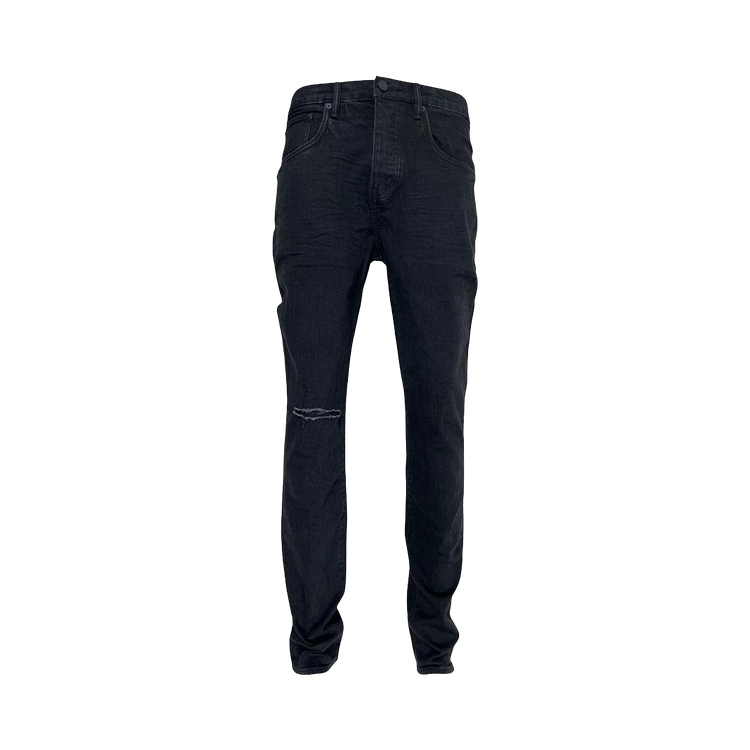 PURPLE BRAND Knee Slit Rinse Slim Denim "Black"