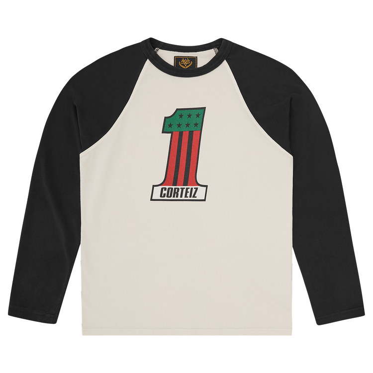 Corteiz Number 1 Raglan Long-Sleeve "Black"