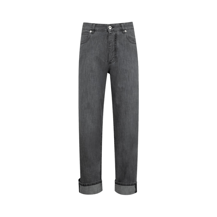 Bottega Veneta Washed Turned Up Denim Pants "Washed Black"
