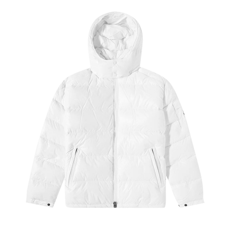 Moncler Maya Hooded Puffer Shiny Jacket "White"