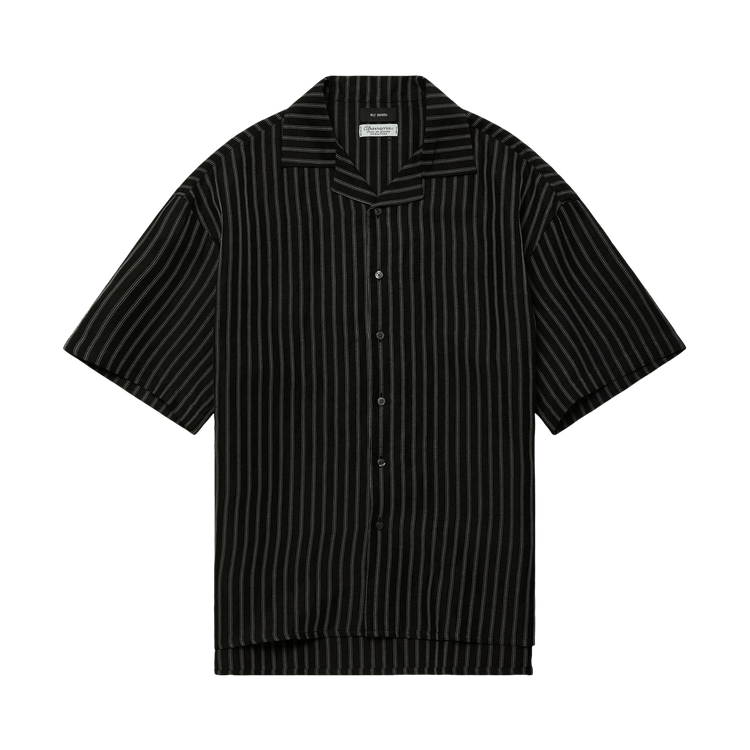 Willy Chavarria Camp Collar Short-Sleeve Shirt "Black/White Stripe"