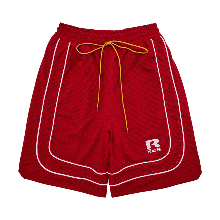 Rhude Mesh Piping Baggy Track Short "Red"