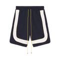 Rhude Mesh Piping Baggy Track Short "Navy/Yellow/White"