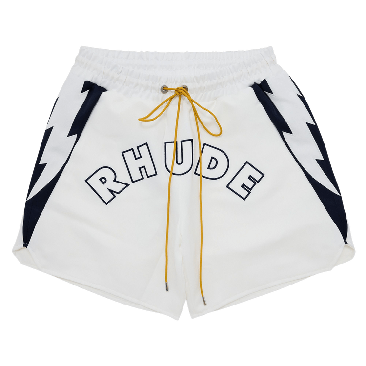 Rhude Logo Lightning Shorts "White"