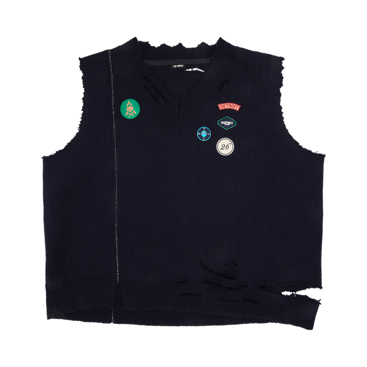 Pre-Owned Raf Simons Destroyed Oversized Boy Scout Vest "Navy"