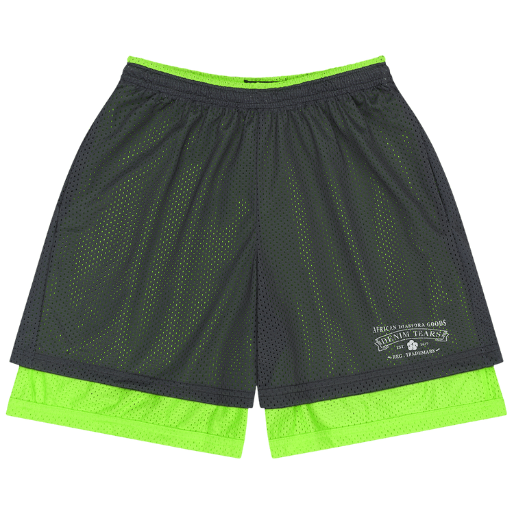 Denim Tears ADG Double Layer Mesh Shorts "Grey/Lime"