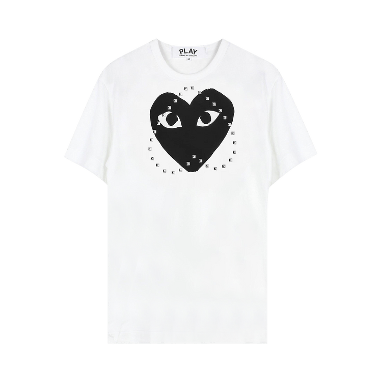 Comme des Garçons PLAY Logo Heart Print Studded Tee "White"