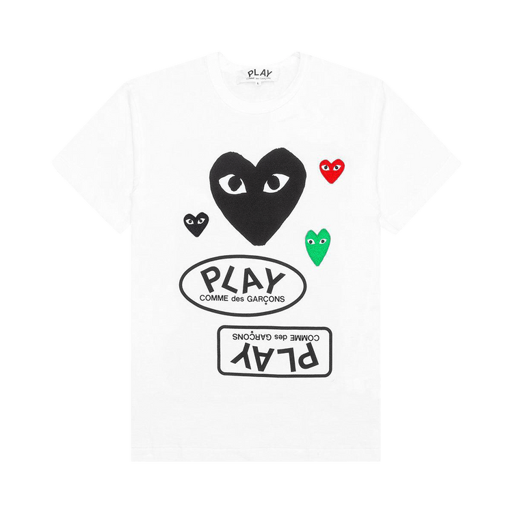 Comme des Garçons PLAY Multi Logo Heart T-Shirt "White"