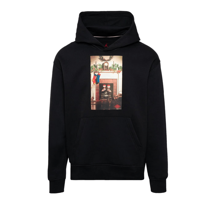 Air Jordan Jumpman Chimney Fleece Pullover Hoodie "Black/Gym Red"