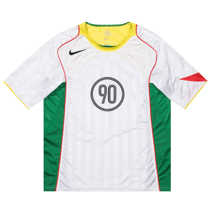 Nike T90 Dri-Fit Soccer Jersey "White/Opti Yellow/Light Crimson/Black"