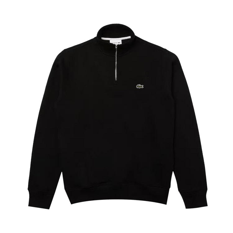 Lacoste Zip-Up High Neck Interlock Sweatshirt "Black"