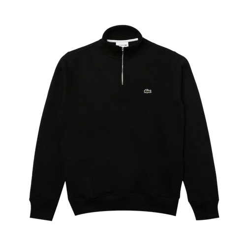 Lacoste Zip-Up High Neck Interlock Sweatshirt "Black"