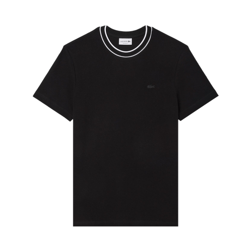 Lacoste Stretch Piqué Stripe Collar T-Shirt "Black"