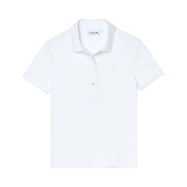 Lacoste Slim Fit Stretch Mini Piqué Polo Shirt "White"