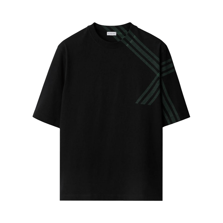 Burberry Check Print Short Sleeve T-Shirt "Black"