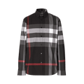 Burberry Check Stretch Cotton Poplin Shirt "Charcoal"