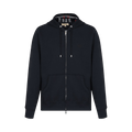 Burberry Clarendon Check Hood Zip Up Hoodie "Navy"