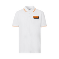 Burberry Logo Applique Cotton Pique Polo Shirt "White/Orange"