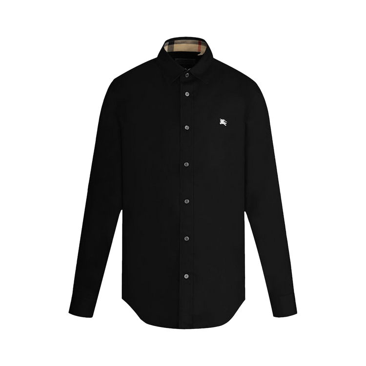 Burberry Stretch Cotton Poplin Shirt "Black"