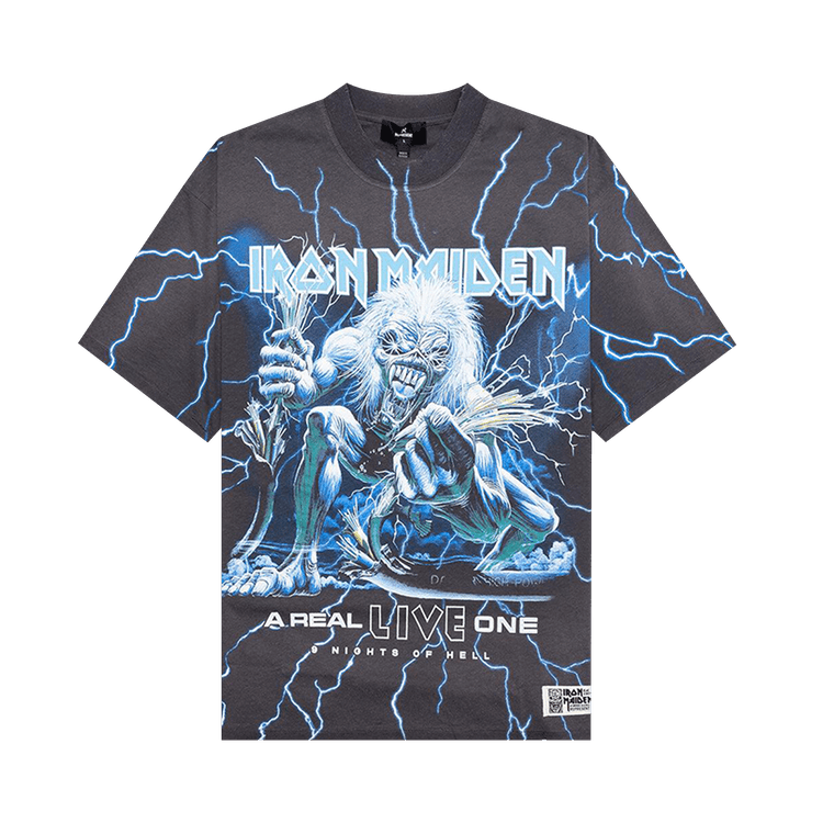 Represent Clo x Iron Maiden A Real Live One T-Shirt "Sunfade Grey"