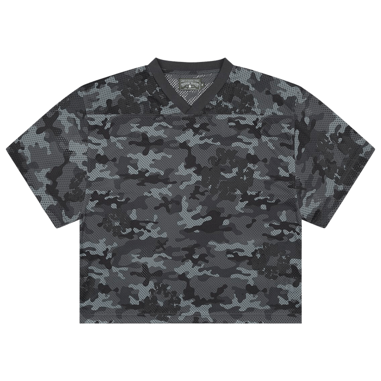Denim Tears Camo Cotton Wreath Mesh Football Top Black "Black Camo"