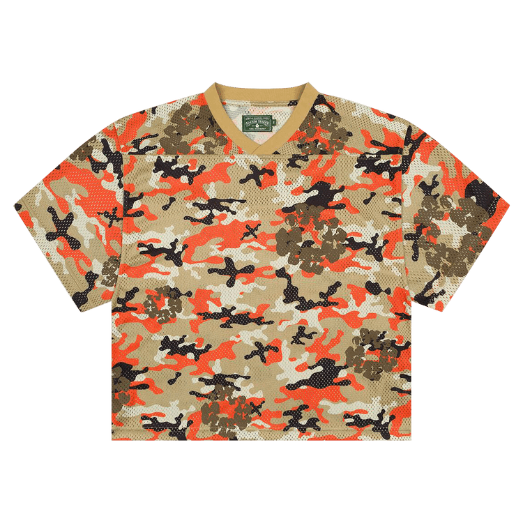 Denim Tears Camo Cotton Wreath Mesh Football Top "Brown"