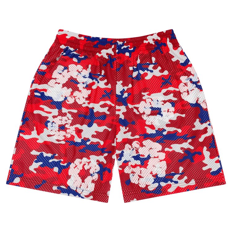 Denim Tears Camo Cotton Wreath Mesh Shorts "Red"