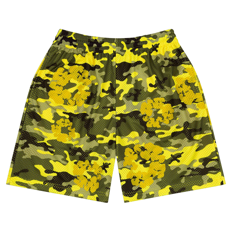 Denim Tears Camo Cotton Wreath Mesh Shorts "Yellow"