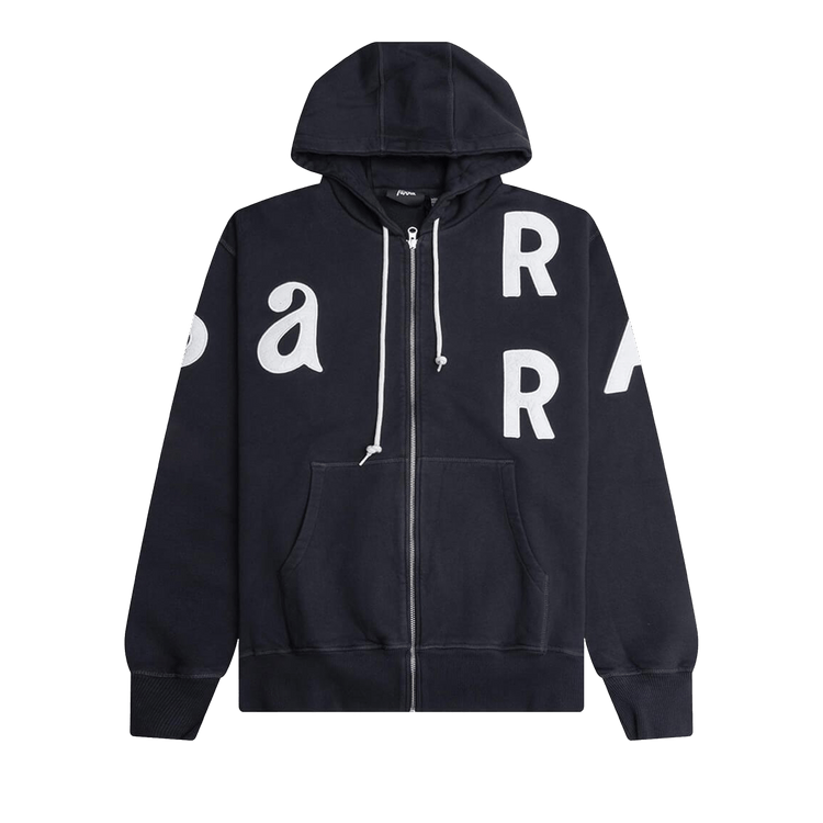 Parra Word Salad Zip Hooded Sweatshirt "Dark Navy"
