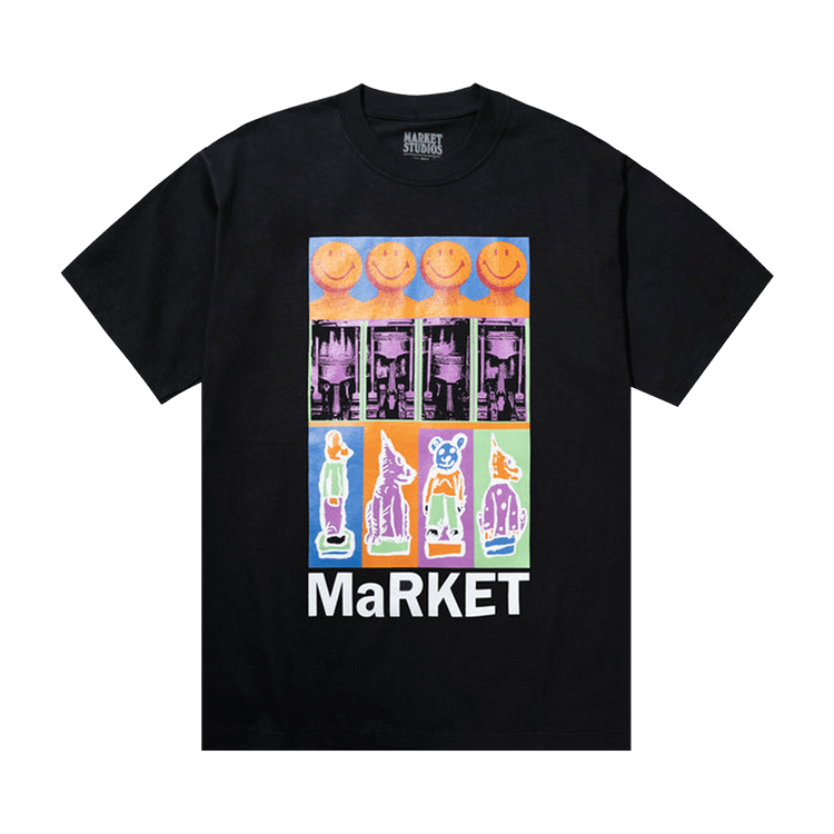 Market Smiley Brushwork T-Shirt "Black"