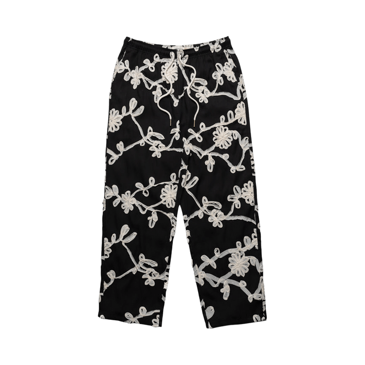 Honor The Gift Floral Ribbon Ankle Pant "Black"