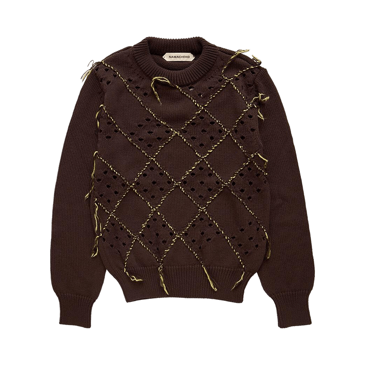 Namacheko Intarsia Quilt Crewneck "Brown"