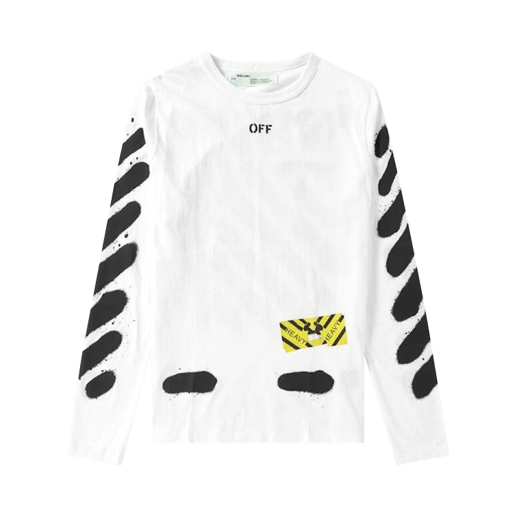 Off-White Diagonal Spray Paint Long-Sleeve Tee "White"