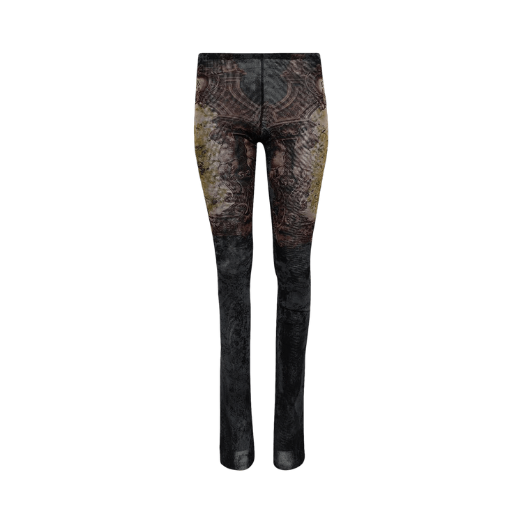 Jean Paul Gaultier Printed Médaillon Mesh Trouser "Black/Vintage Blue/Green"