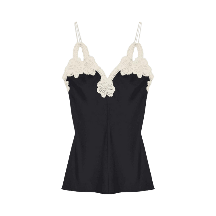Jil Sander Sleevless Embroidered Top "Black"