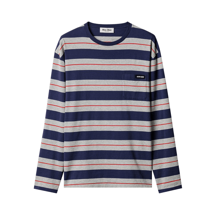 Miu Miu Jersey Tee "Grigio/Navy"