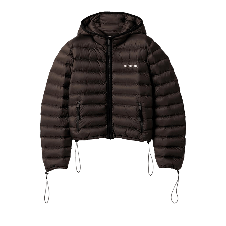 Miu Miu Light Pongé Down Hooded Jacket "Selva"