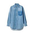 Miu Miu Celeste Long-Sleeve Denim Shirt "Celeste"
