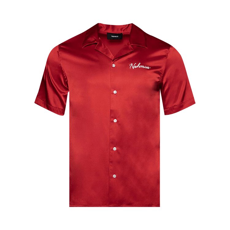 Nahmias Short-Sleeve Silk Shirt "Cherry"