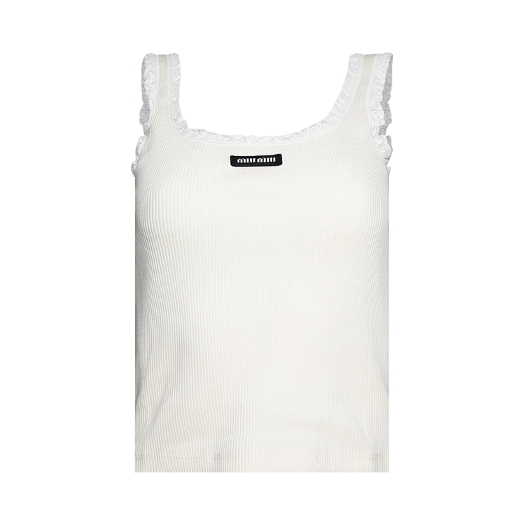 Miu Miu Lace Trim Tank Top "Avorio"