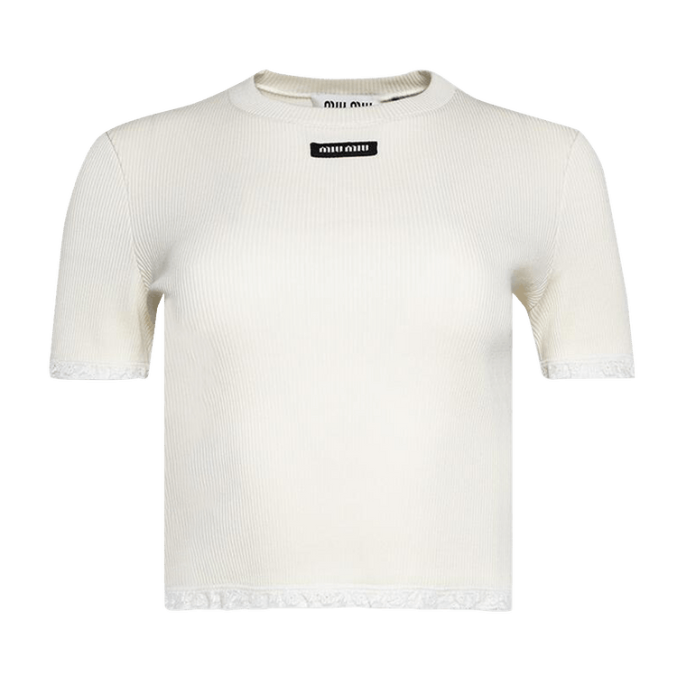 Miu Miu Short-Sleeve Tee "Avorio"