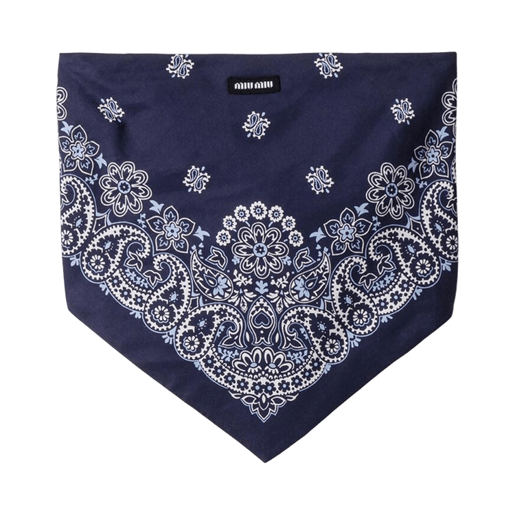 Miu Miu Poplin Bandana Top "Blue/Bianco"