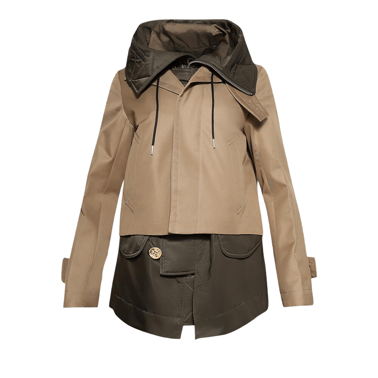Sacai Cotton Gabardine Blouson "Beige/Dark Khaki"