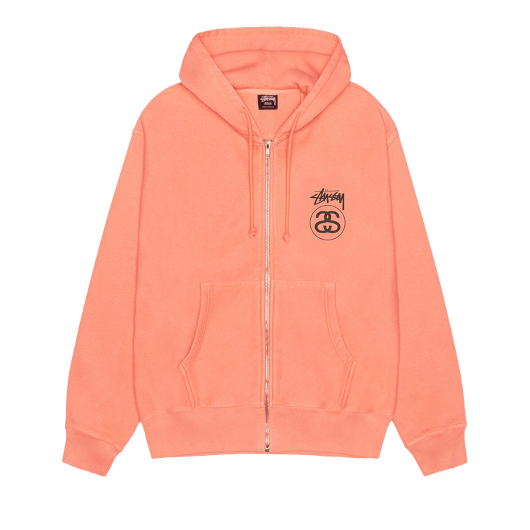 Stussy Stock Link Zip Hoodie Pigment Dyed "Sherbert"