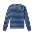 Raf Simons Jacquard Cut Out Hole Crewneck Sweater "Grey Blue"