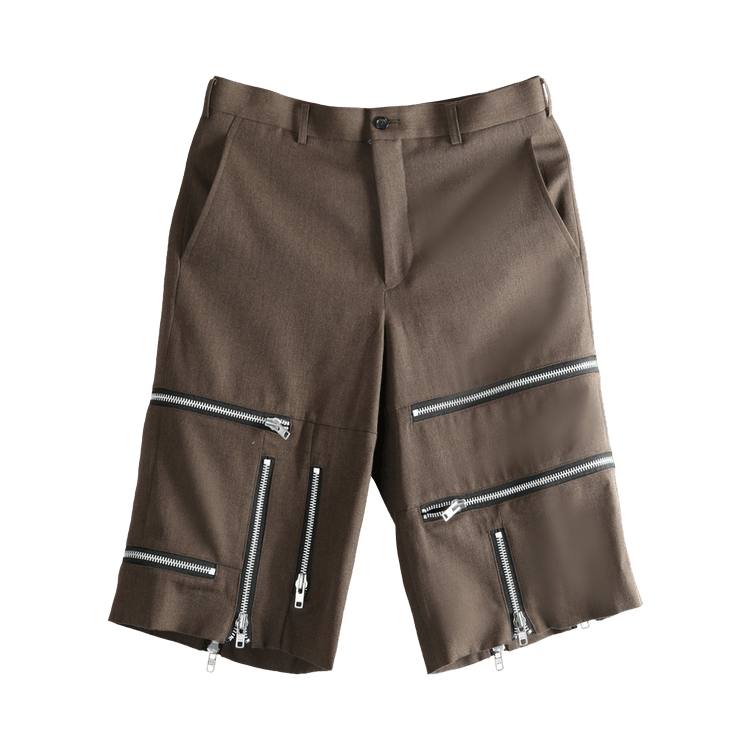 Comme des Garçons Homme Plus Zipper Shorts "Top Brown"