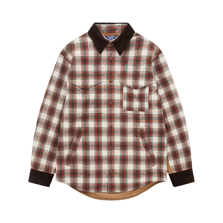 Junya Watanabe Checkered Pattern Long-Sleeve Shirt "Off White/Brown/Beige"