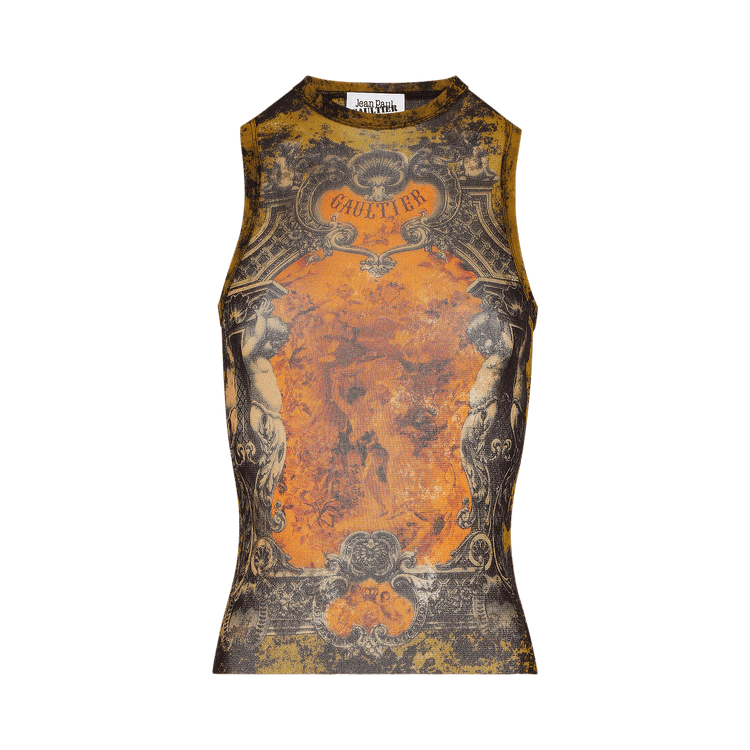 Jean Paul Gaultier Médaillon Tank Top "Black/Vintage Blue/Green"