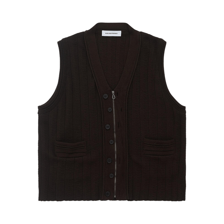Kiko Kostadinov Fitz Knit Vest "Maroon"