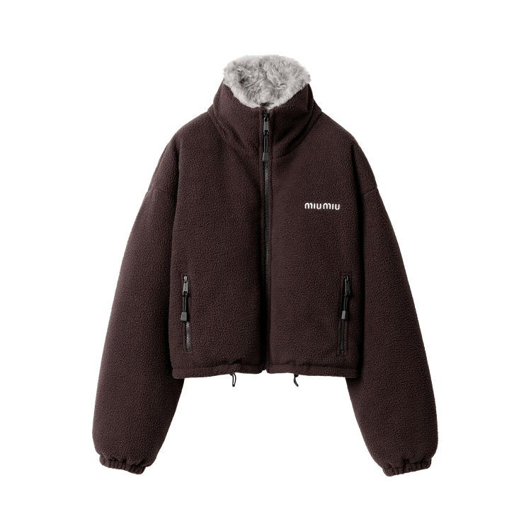 Miu Miu Zip-Up Down Jacket "Ebony"